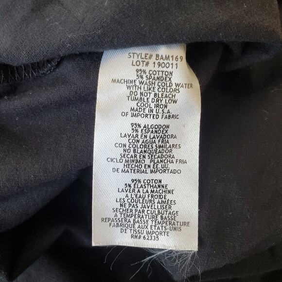 NWT Bam by Betsy & Adam Black Short Sleeve T-Shirt with Attached Mask Size S - Picture 6 of 9